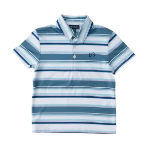 Provincial Blue Multi Stripe Pro Performance Polo