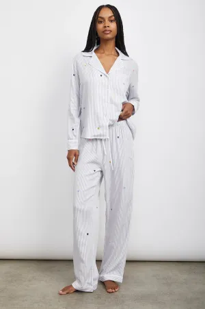 Rails - Clara Pajama Set - Robin Stripe Embroidered Heart