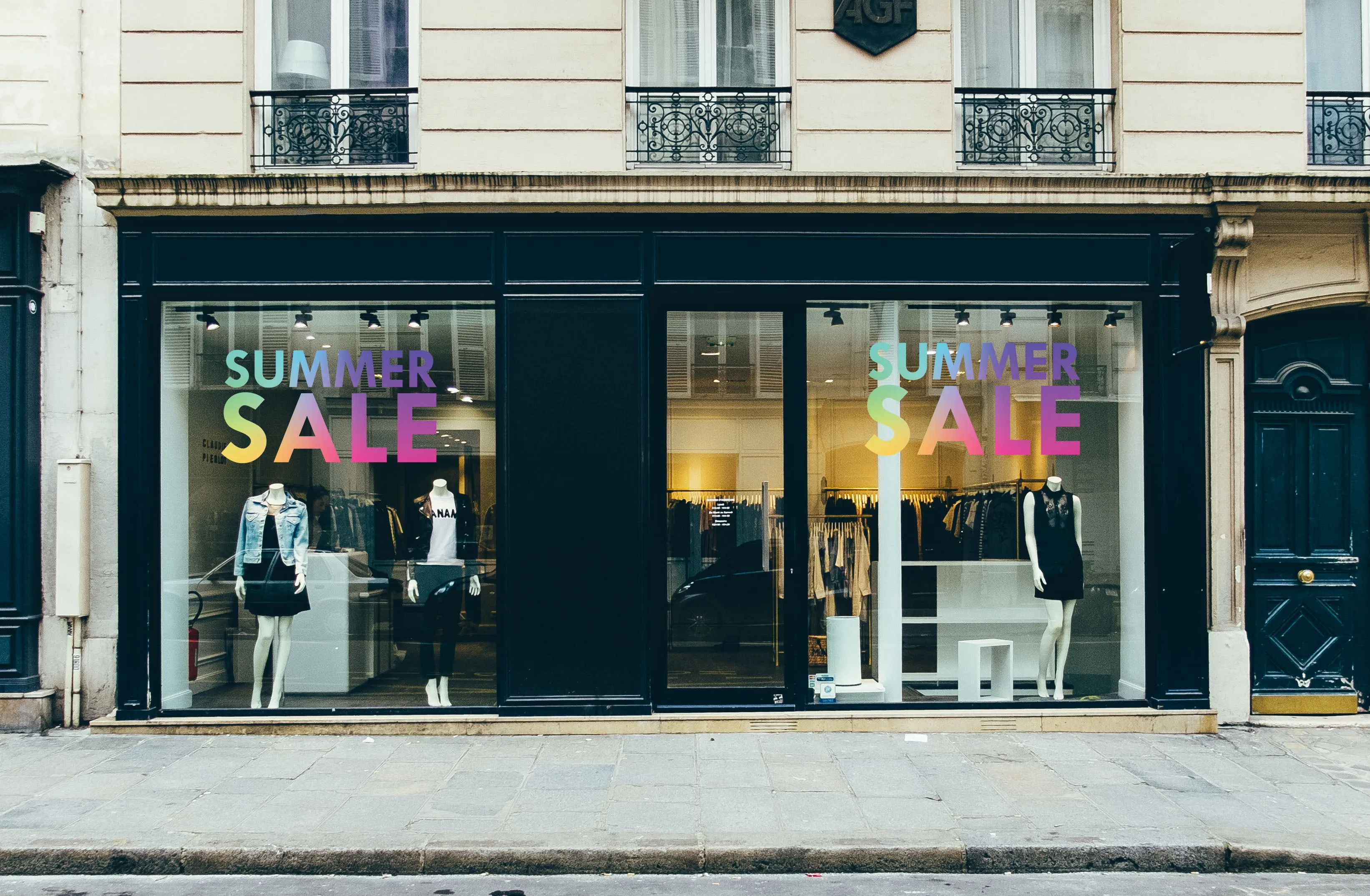 Rainbow Summer Sale Retail Shop Window Sticker Vinyl