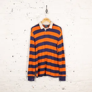 Ralph Lauren Striped Rugby Polo Shirt - Orange - L