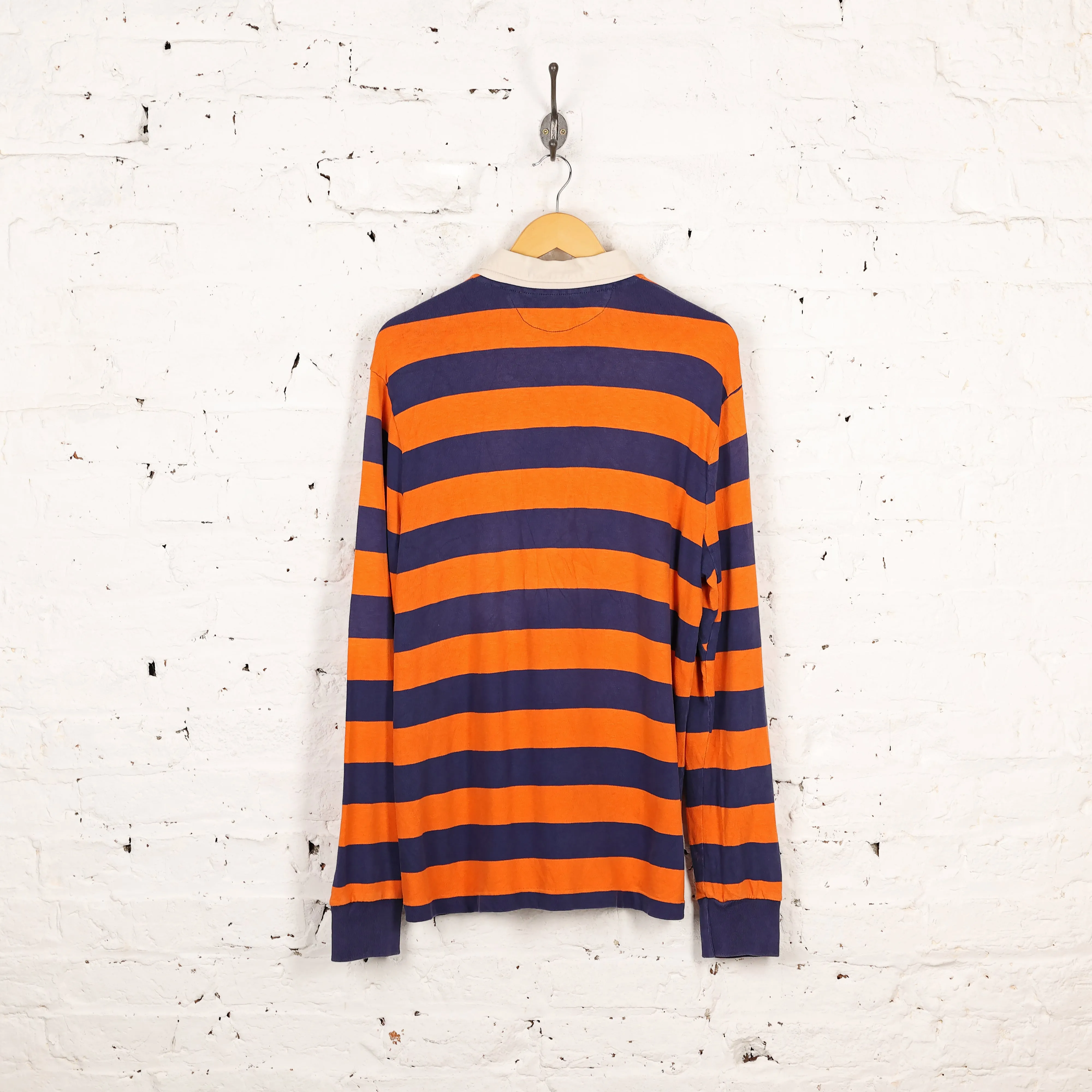 Ralph Lauren Striped Rugby Polo Shirt - Orange - L