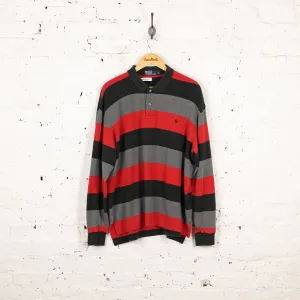 Ralph Lauren Striped Rugby Polo Shirt - Red/Grey - XL