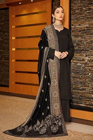 Ramsha Velvet Shawl Collection/ Vol 2/V-201 BLACK