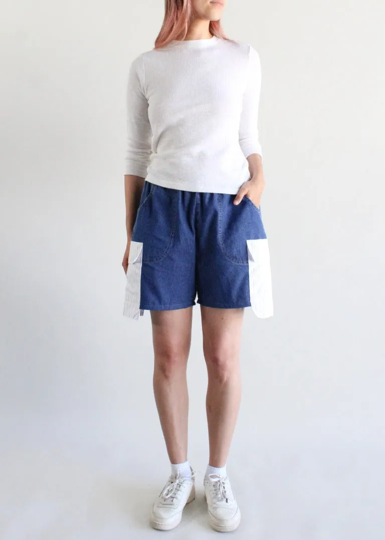 RCYCLD Denim Short with Striped Pocket