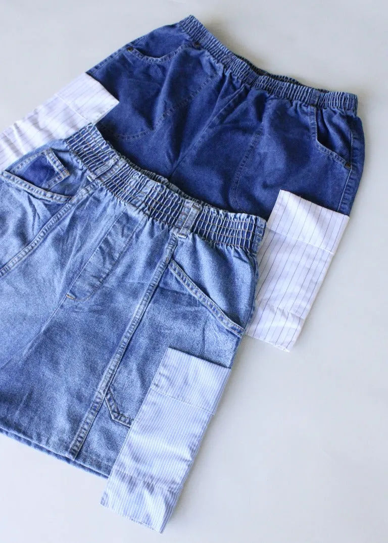 RCYCLD Denim Short with Striped Pocket