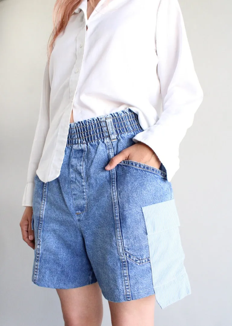 RCYCLD Denim Short with Striped Pocket