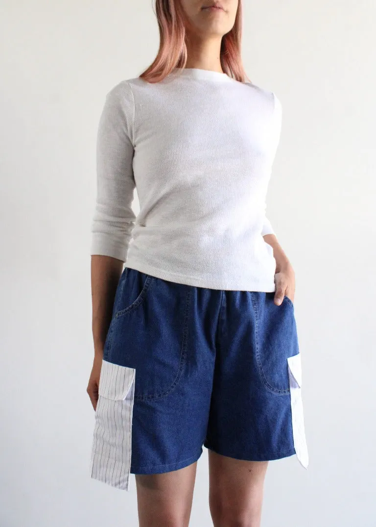 RCYCLD Denim Short with Striped Pocket