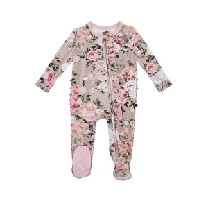 Reagan's Rose Garden Ruffle Zipper Footie