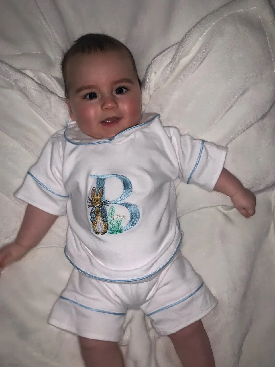 Reatoxk Boys Luxe pyjamas Summer Yellow or Blue (Choose your own Embroidery options available) 🤍