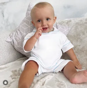 Reatoxk Boys Luxe pyjamas Summer Yellow or Blue (Choose your own Embroidery options available) 🤍