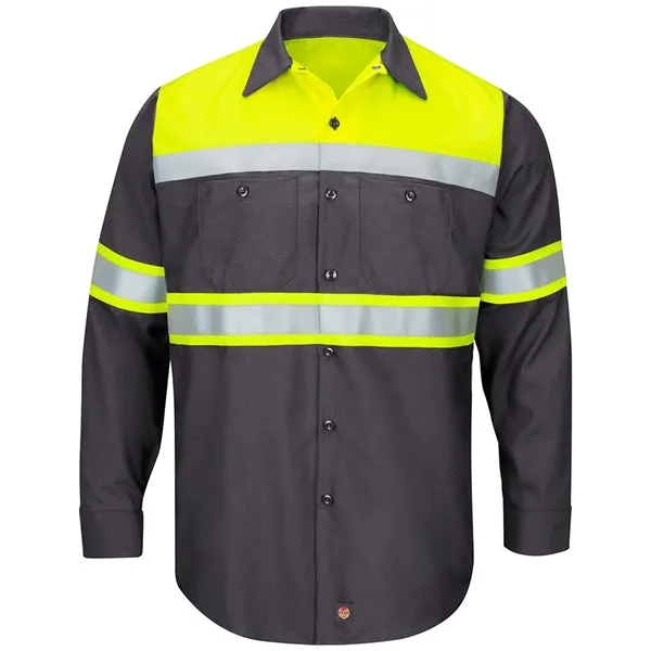 Red Kap® Hi-Visibility Long Sleeve Ripstop Work Shirts