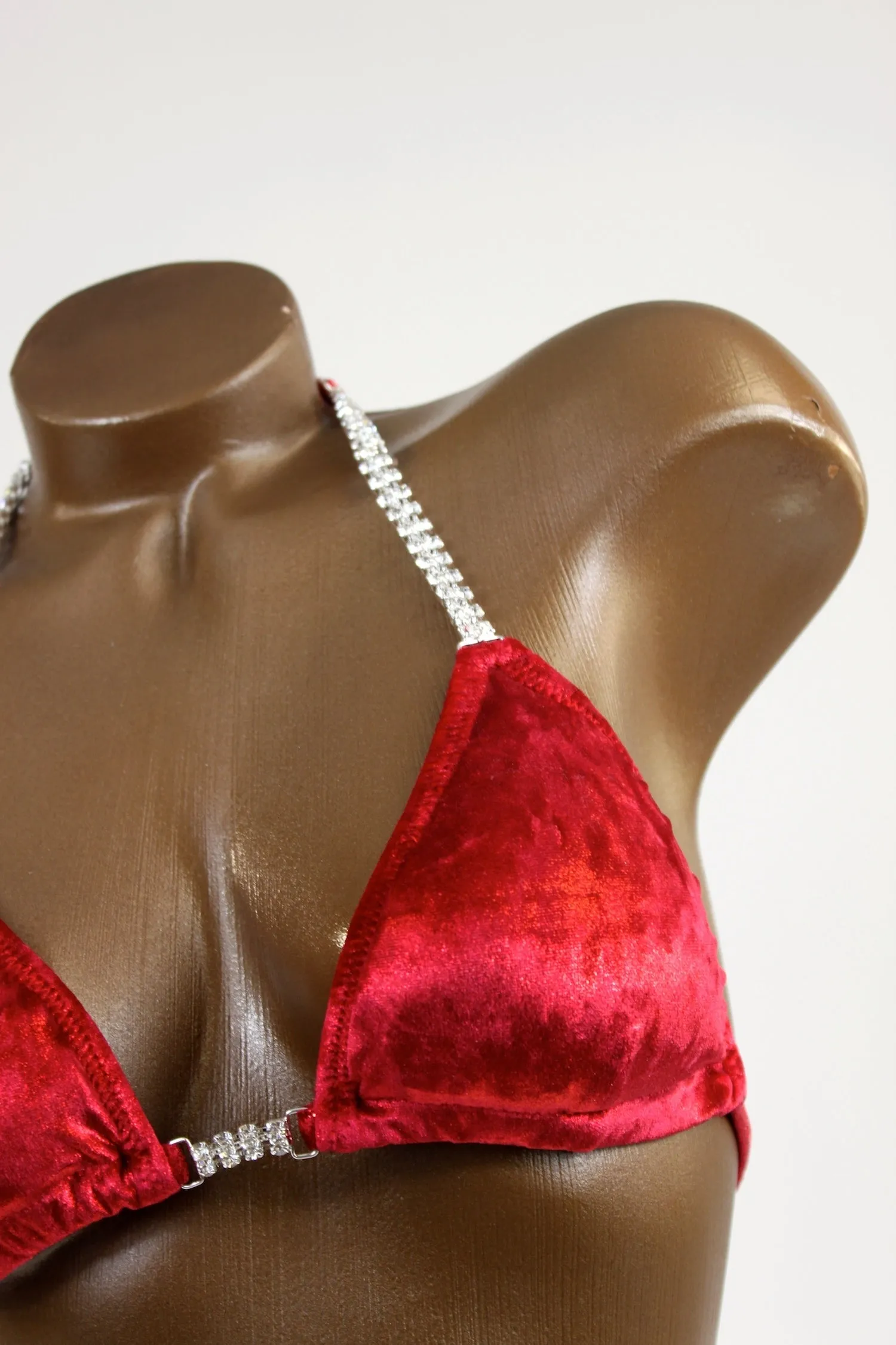 Red Metallic Velvet Posing Suit