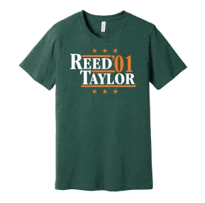 Reed & Taylor '01 - Miami Football Political Campaign Parody T-Shirt - Hyper Than Hype Shirts