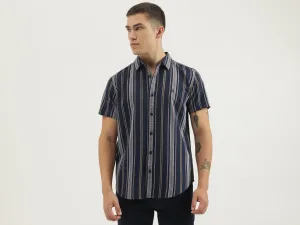 Regular Fit Spread Collar Striped Shirts
