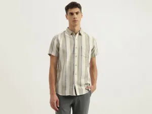 Regular Fit Spread Collar Striped Shirts