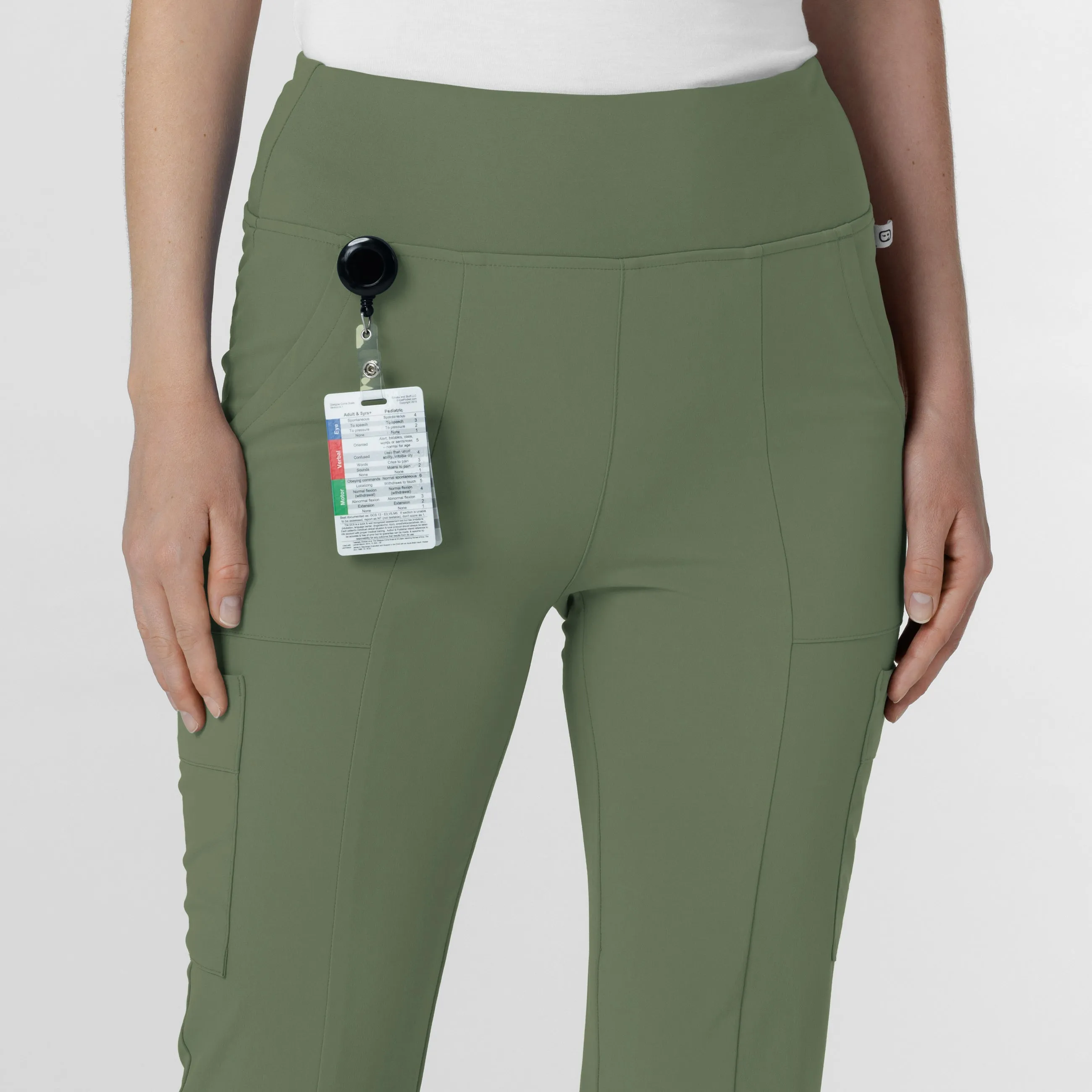RENEW 5534 Cargo Flare Scrub Pants Olive
