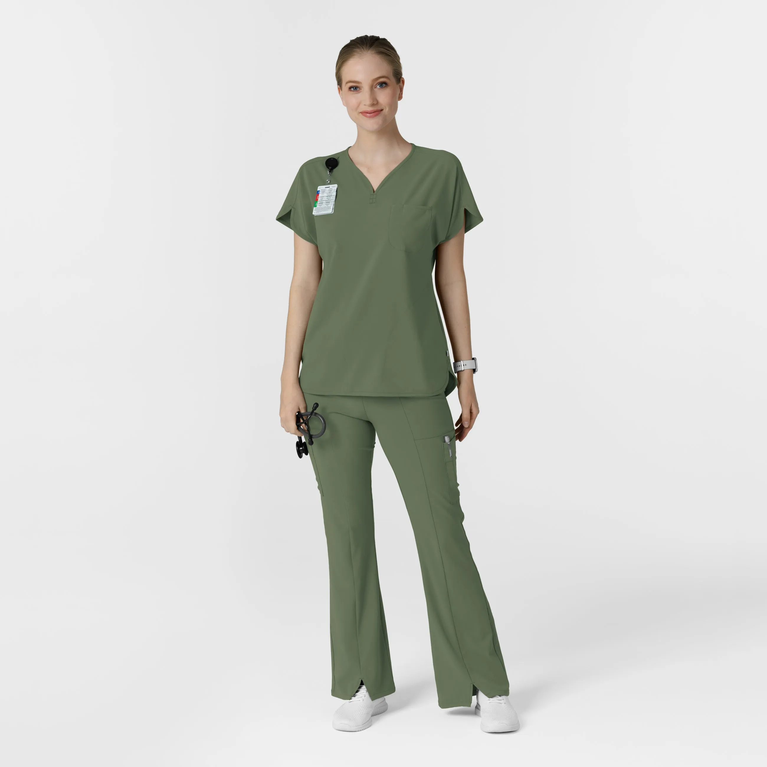 RENEW 5534 Cargo Flare Scrub Pants Olive