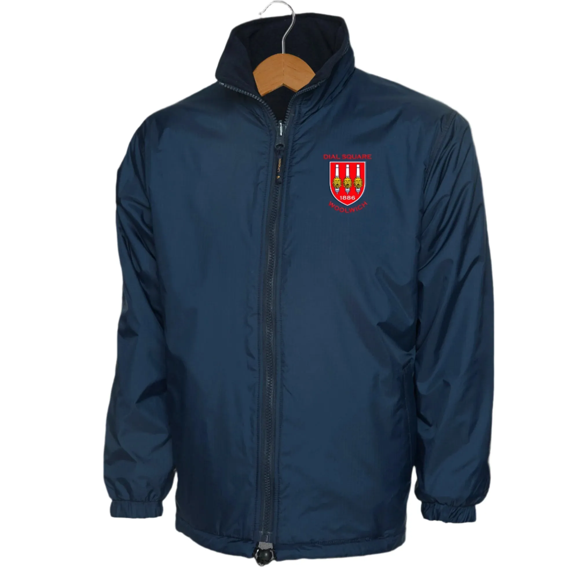 Retro Dial Square Embroidered Reversible Fleece Jacket