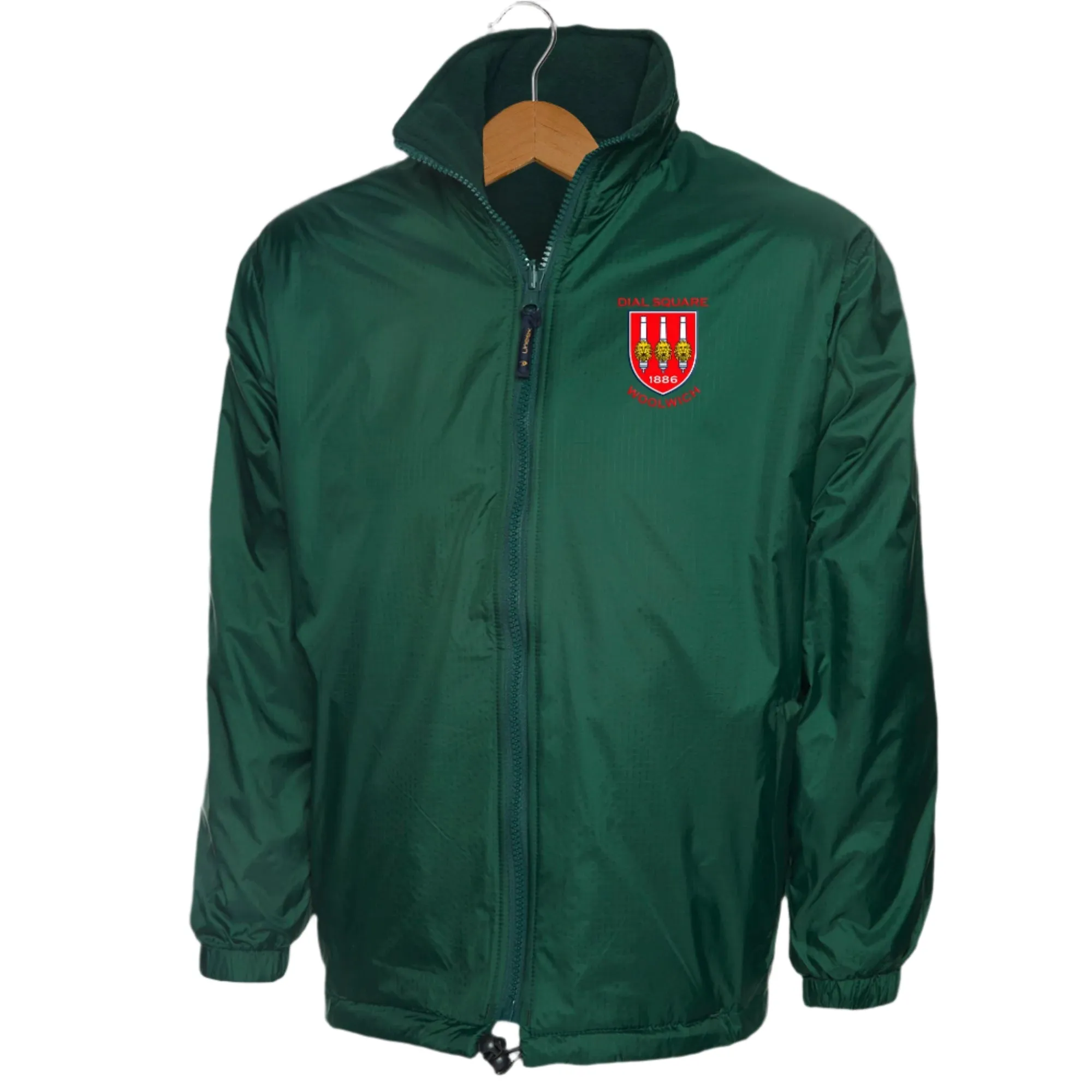 Retro Dial Square Embroidered Reversible Fleece Jacket