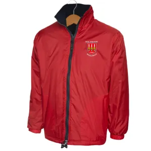 Retro Dial Square Embroidered Reversible Fleece Jacket