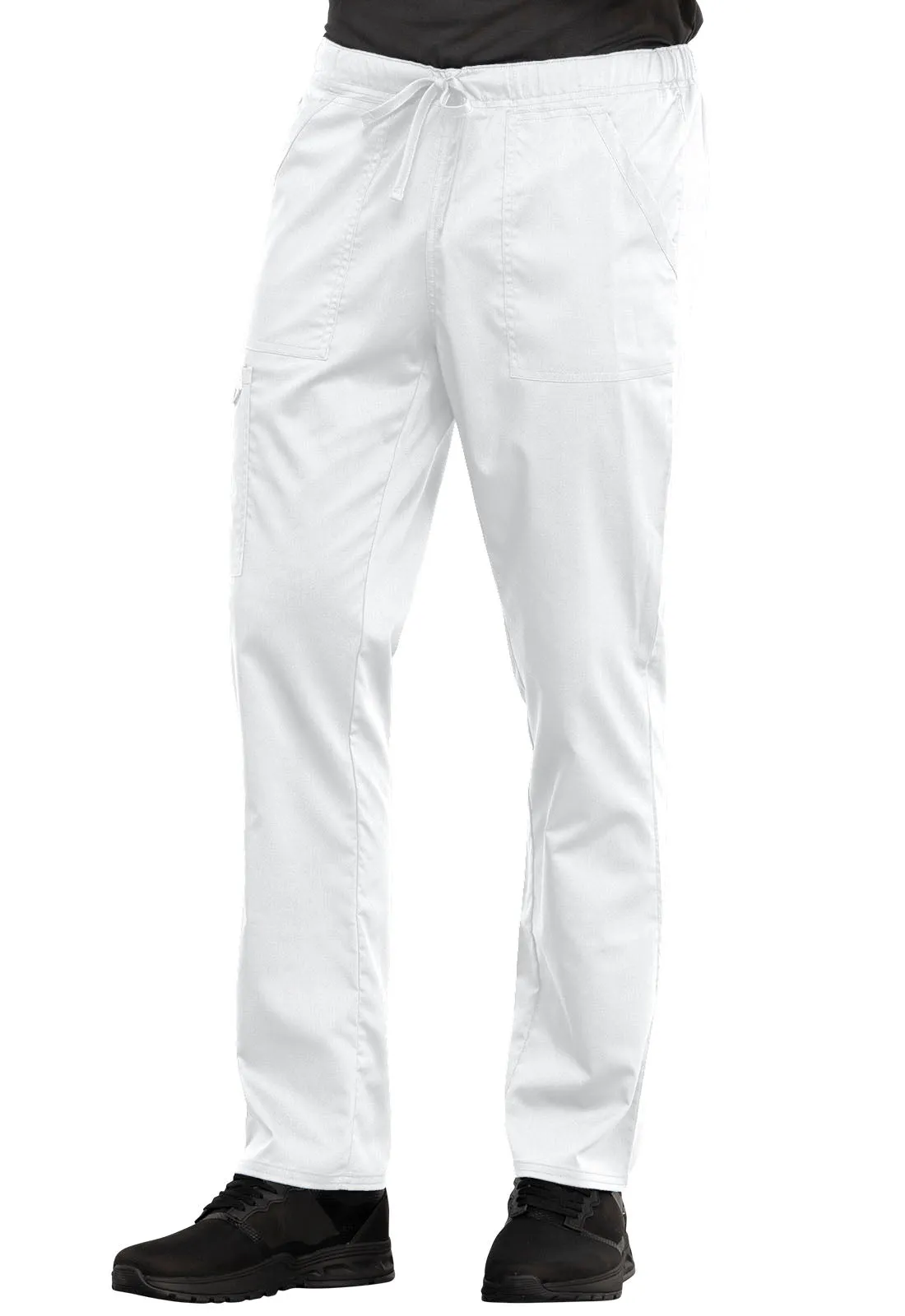 Revolution WW020 Unisex Tapered Leg Drawstring Pants White
