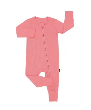 Ribbed Bamboo Sleeper Fold Over Cuffs - Hot Pink
