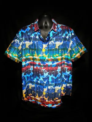 Robert Graham Cul de Sac Short Sleeve Shirt Size Large