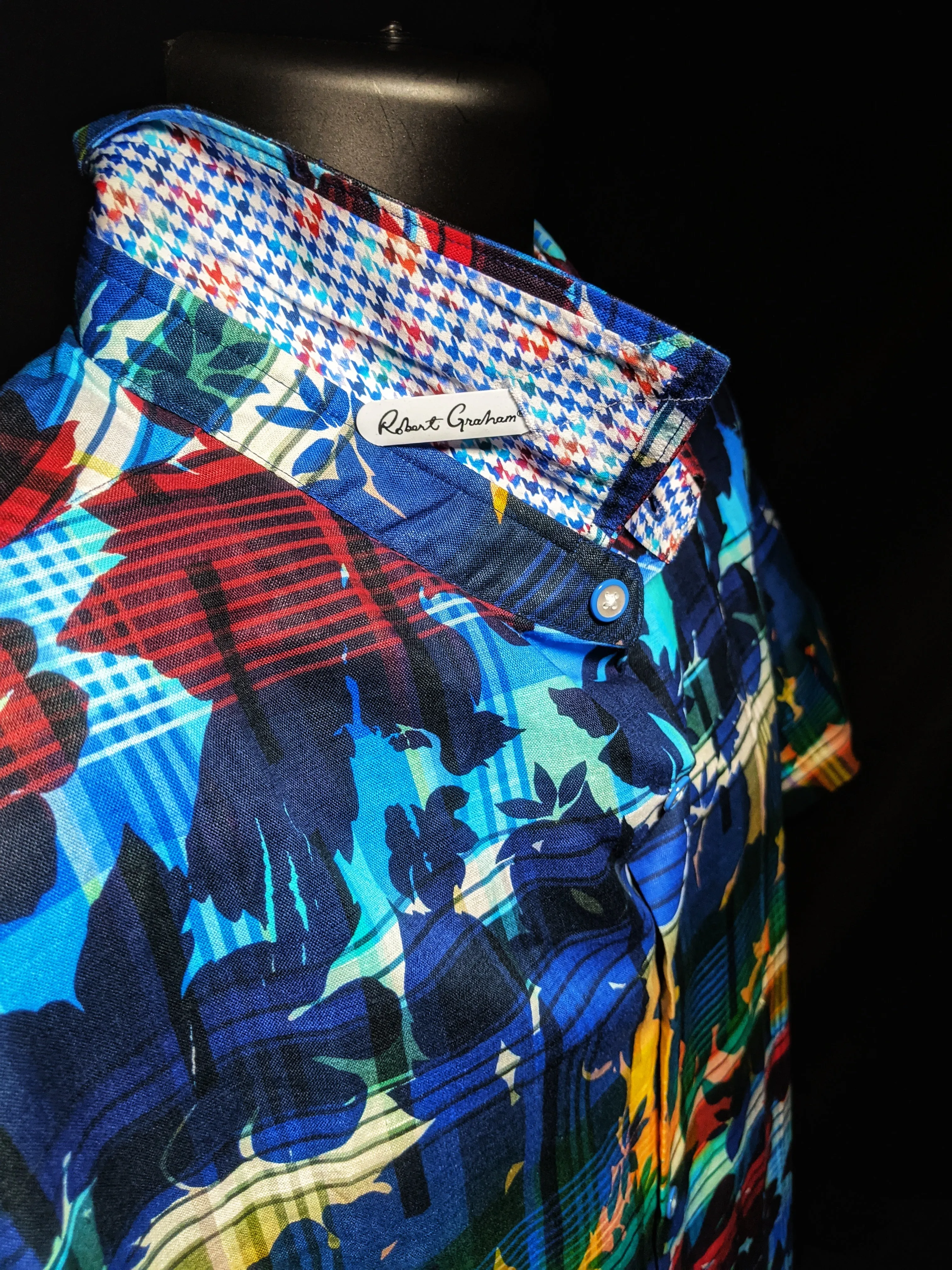 Robert Graham Cul de Sac Short Sleeve Shirt Size Large