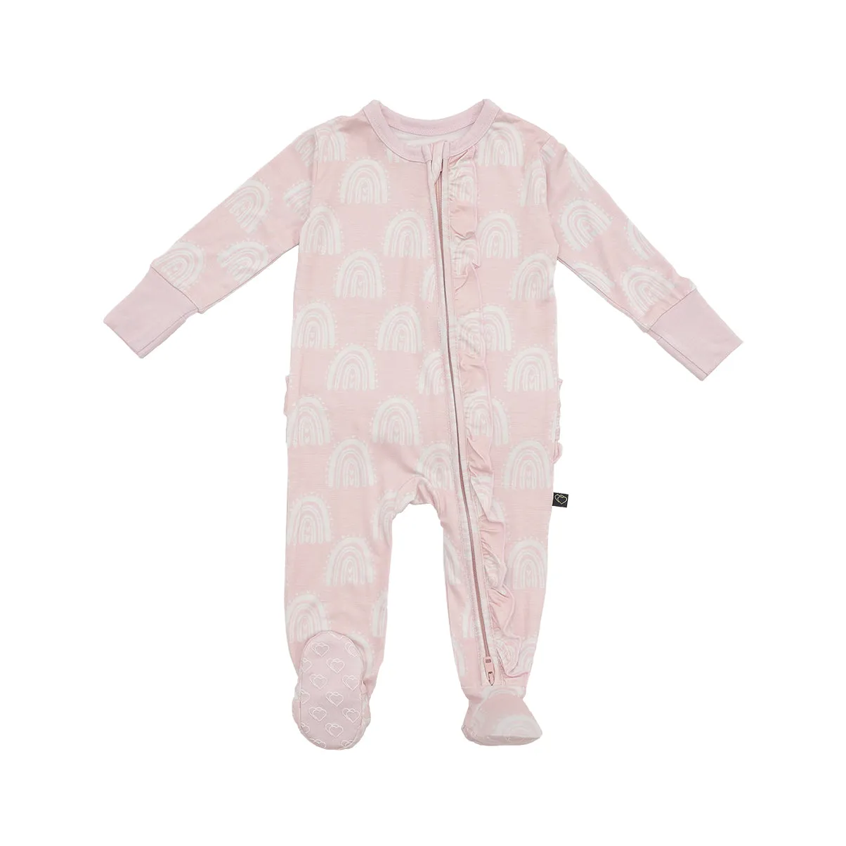 Rosalee's Rainbows Ruffle Zipper Footie