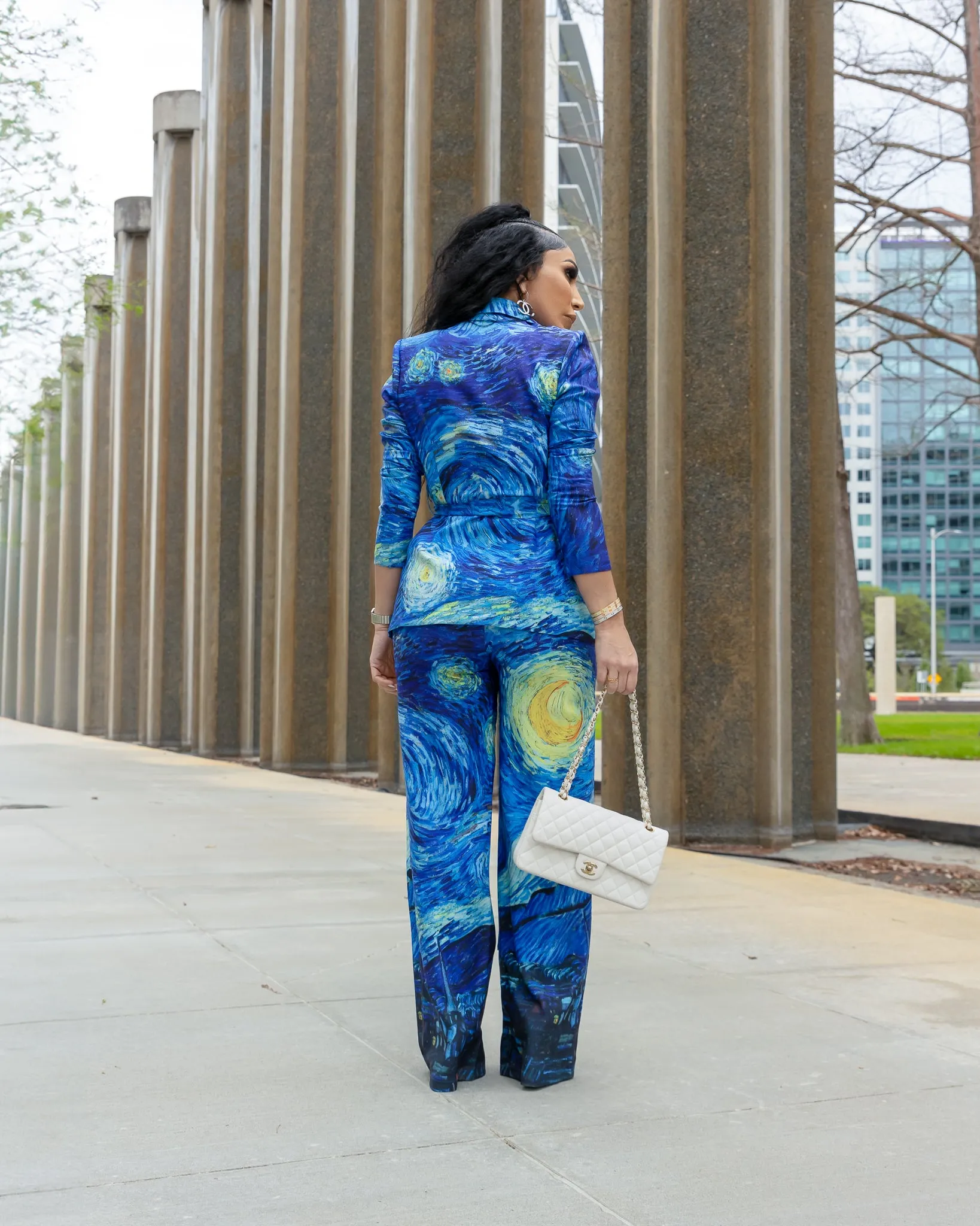 Roxanne (Blue Multi Two Piece Suit Set) ALL SALE ITEMS ARE A FINAL SALE NO EXCHANGE