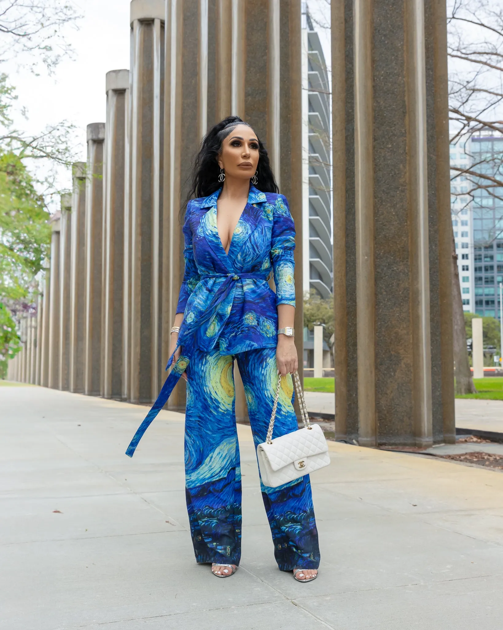 Roxanne (Blue Multi Two Piece Suit Set) ALL SALE ITEMS ARE A FINAL SALE NO EXCHANGE