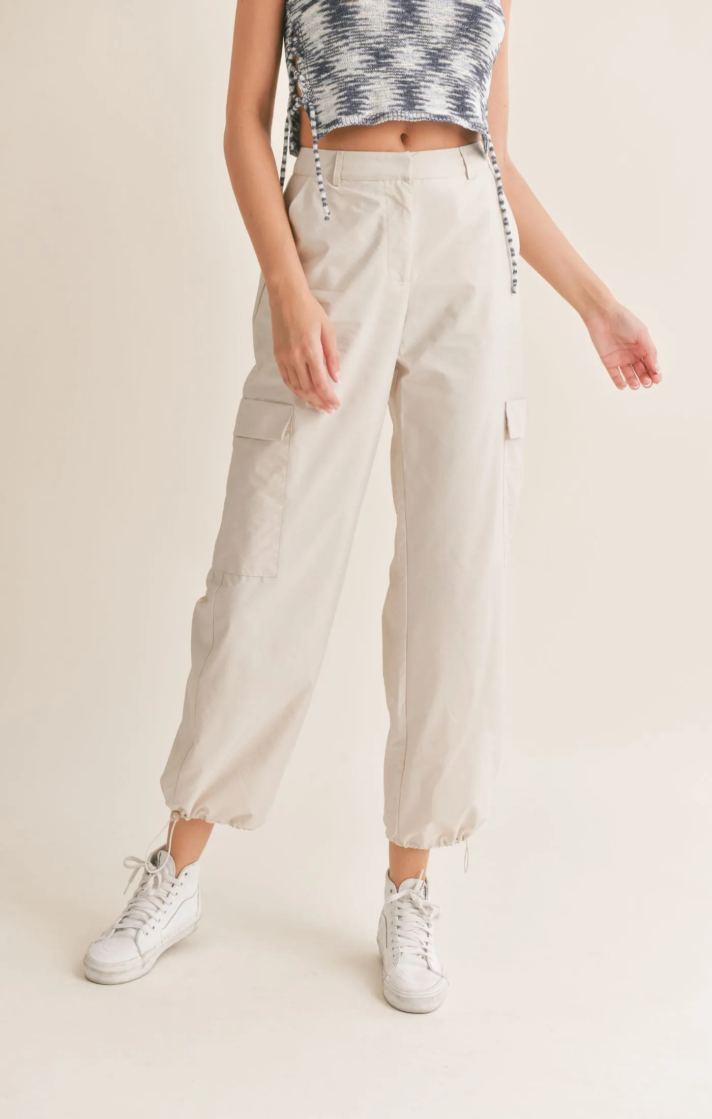 Sadie And Sage Airy Cargo Nylon Pants