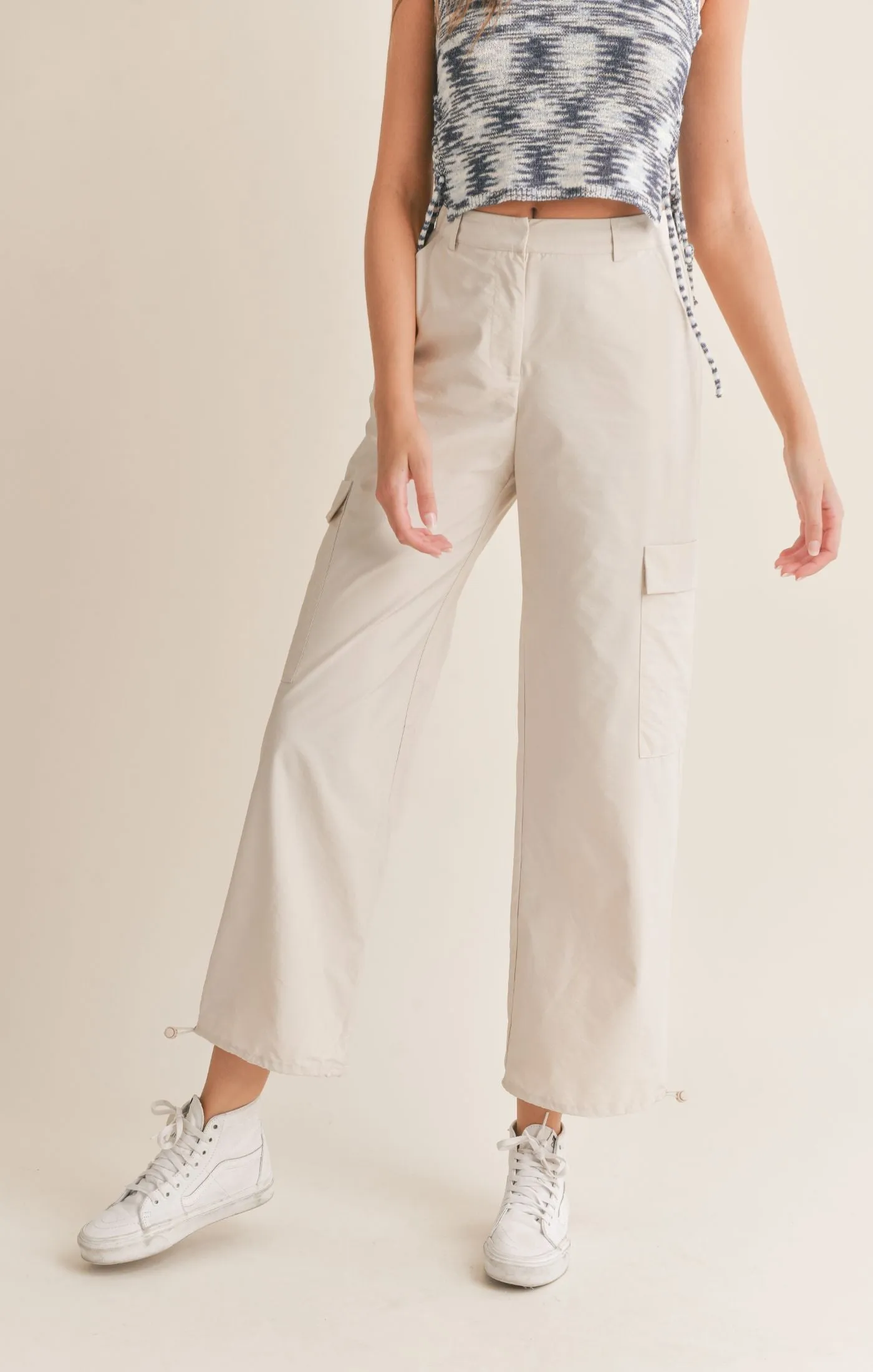 Sadie And Sage Airy Cargo Nylon Pants
