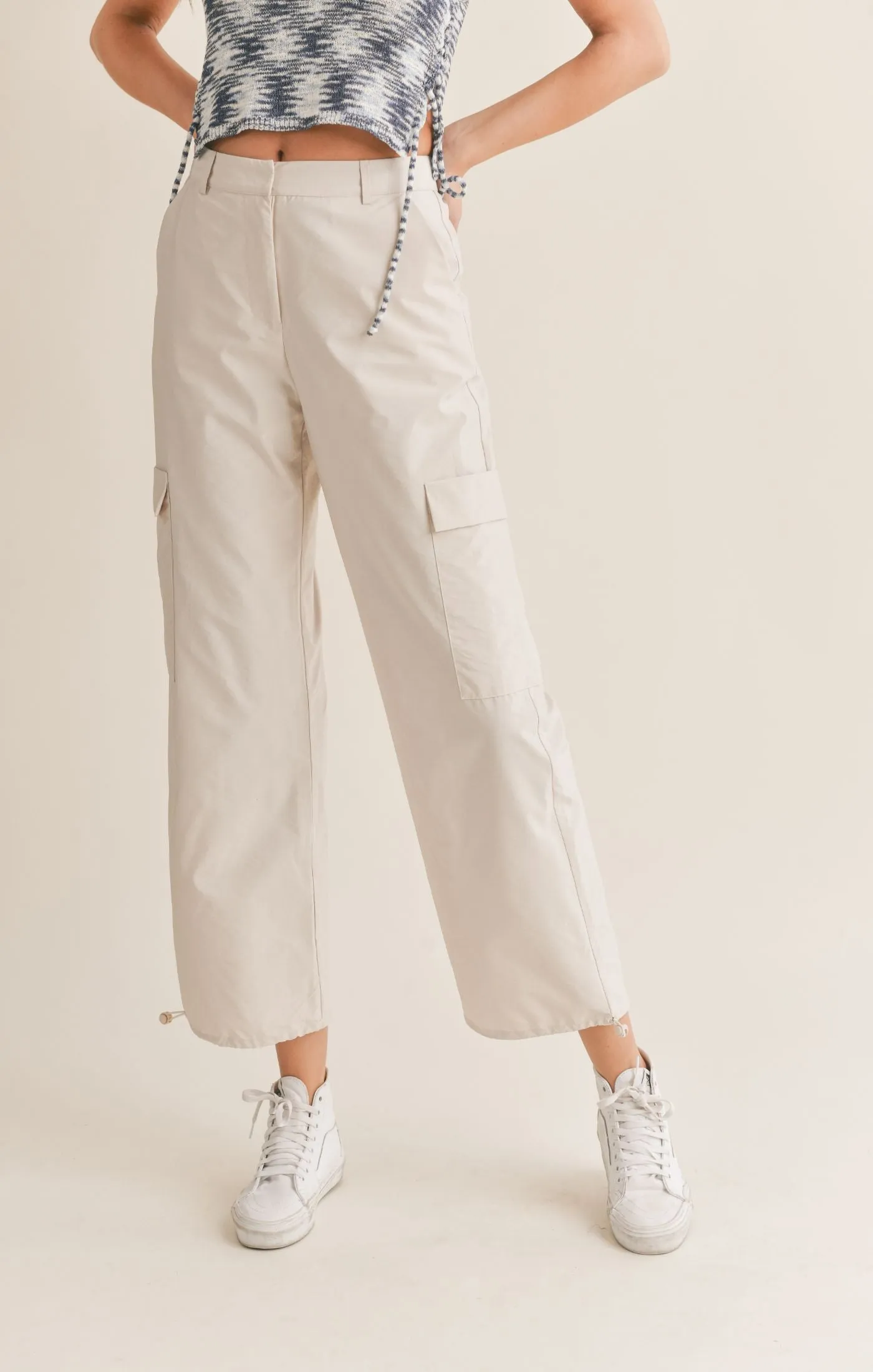 Sadie And Sage Airy Cargo Nylon Pants