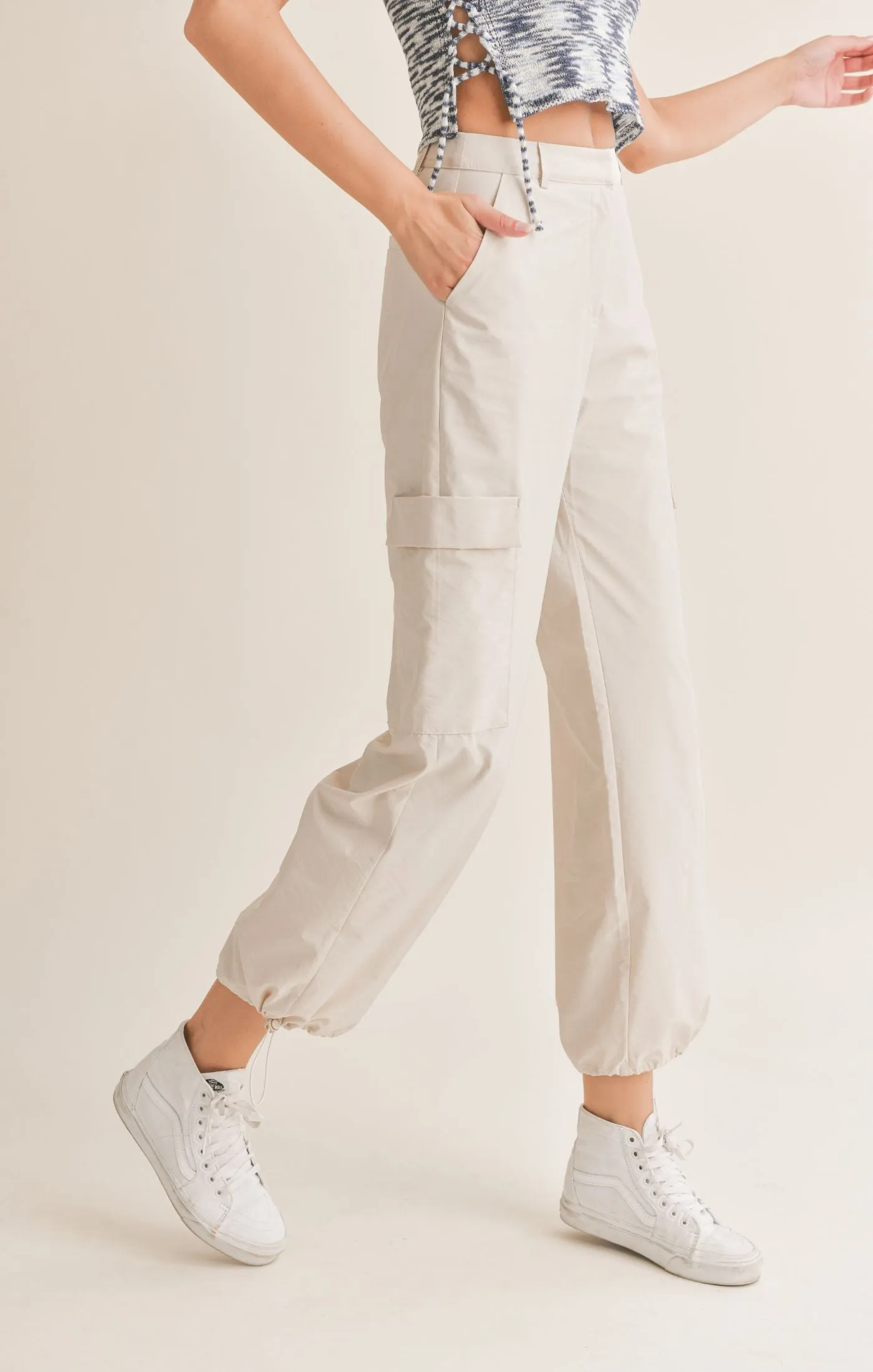 Sadie And Sage Airy Cargo Nylon Pants