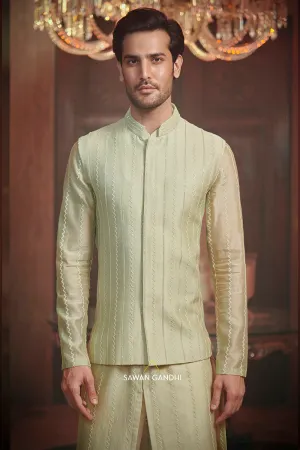 Sage green nehru set