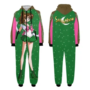 Sailor Jupiter One-Piece Unisex Zip Up Hooded Pajamas