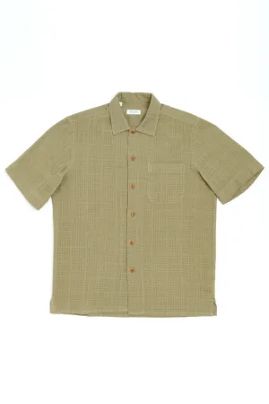 Salvatore Piccolo Short Sleeve Shirt Justin Muslin Olive