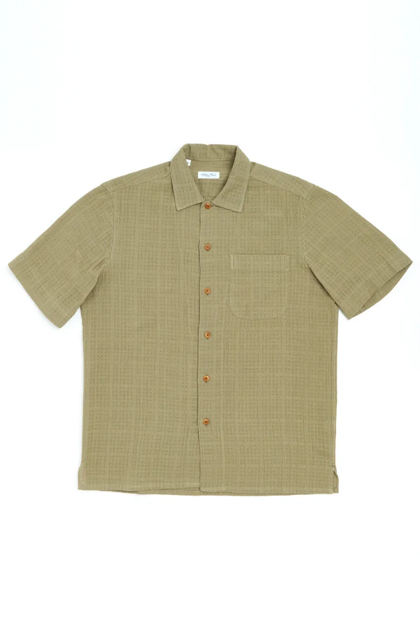 Salvatore Piccolo Short Sleeve Shirt Justin Muslin Olive