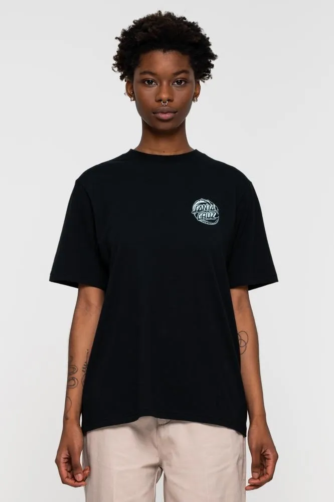 Santa Cruz Womens T-Shirt Split Strip Wave Dot T-Shirt - Black