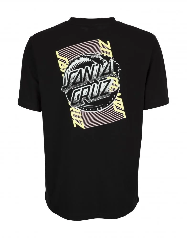 Santa Cruz Womens T-Shirt Split Strip Wave Dot T-Shirt - Black
