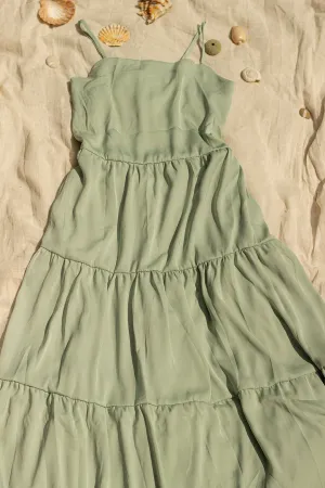 Scoop Back Tiered Maxi Dress