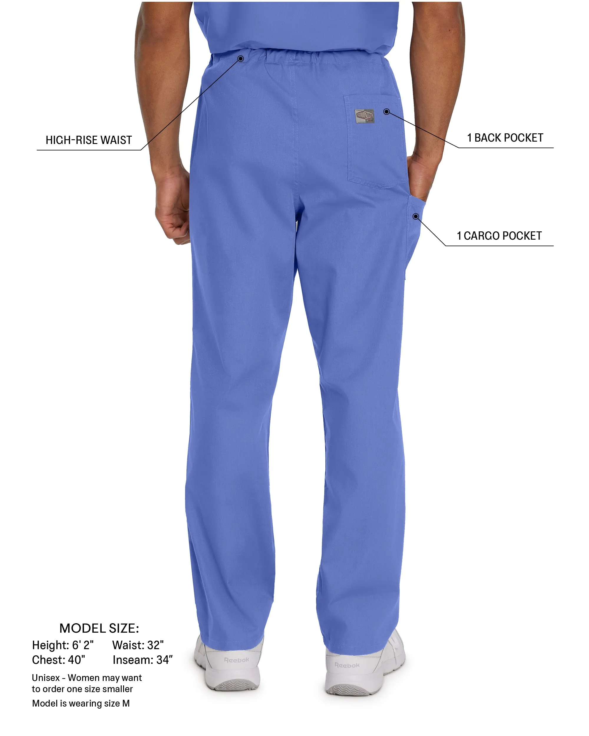Scrub Zone 85221 Unisex Cargo Scrub Pants Hunter