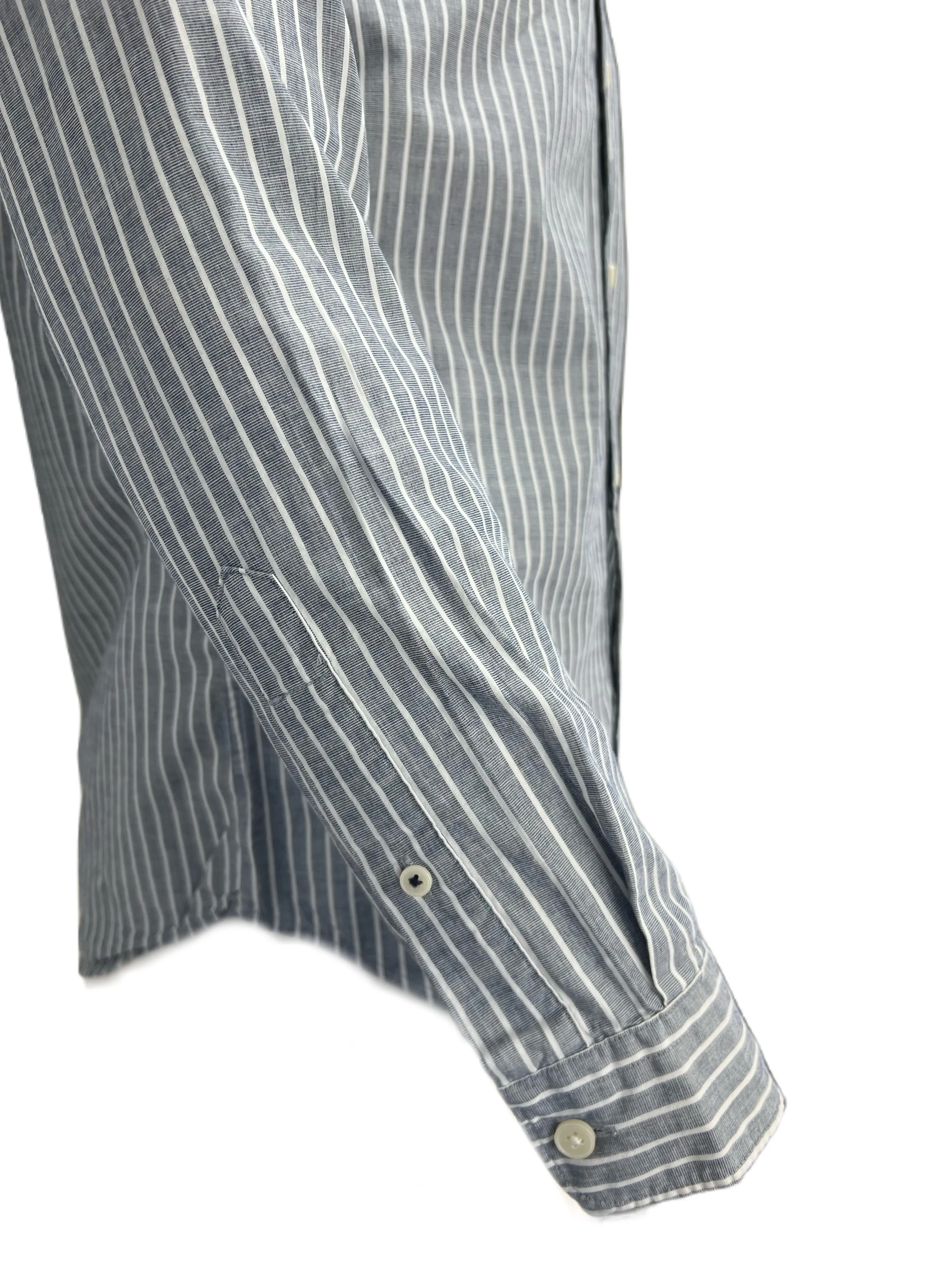 SELECTED Men's Dark Sapphire Striped Long Sleeve Dress Shirt Sz M NWT