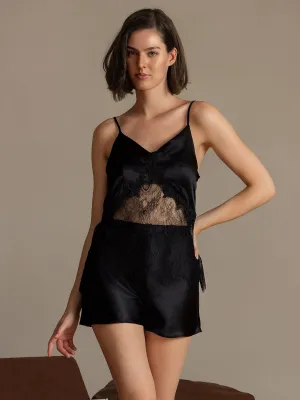 Set van pure zijde met kanten Camisole