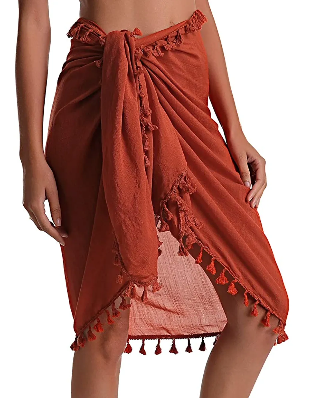 Sheer Tassel Wrap Beach Sarong Pareo Skirt