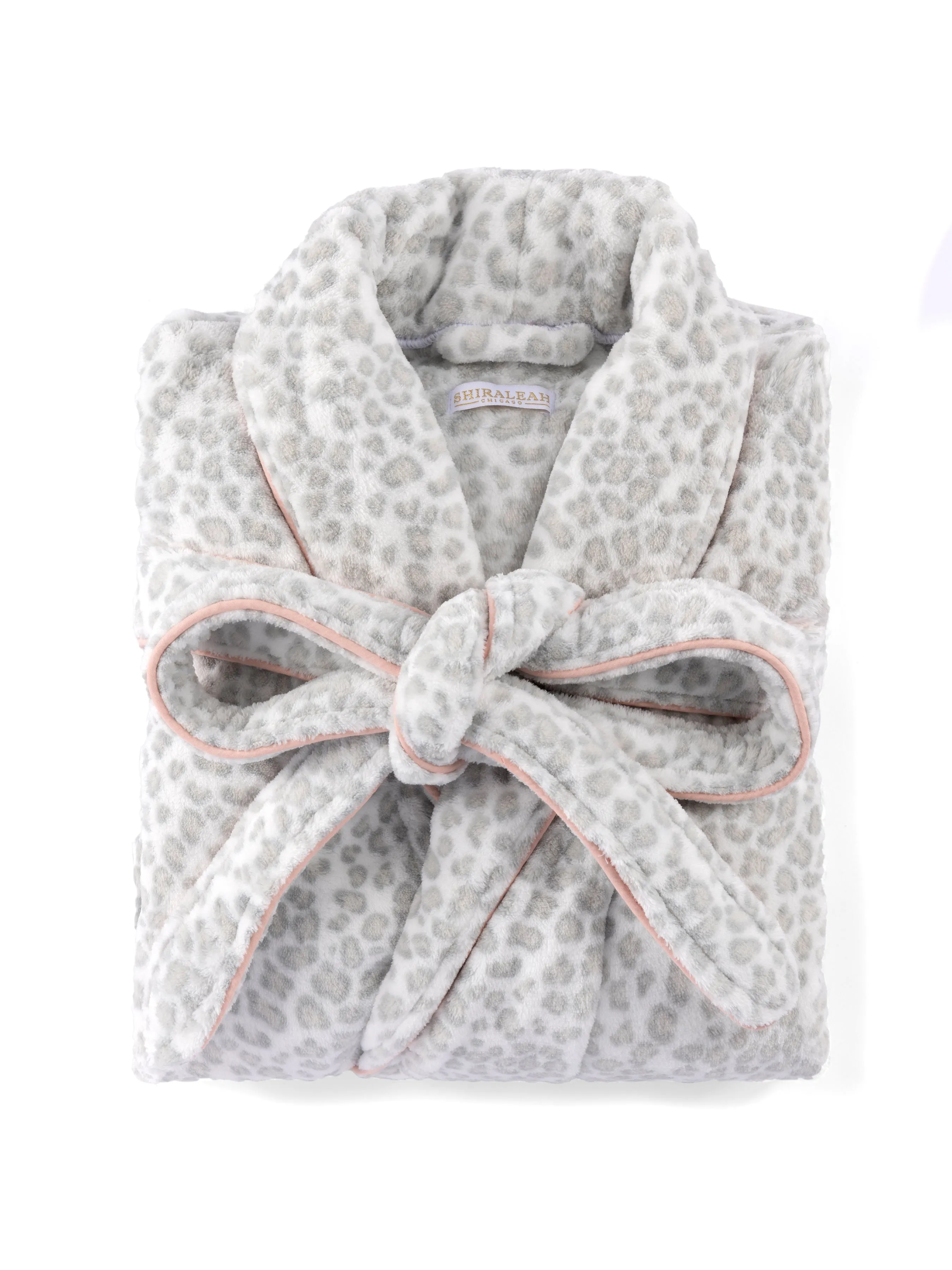 Shiraleah Lelo Leopard Print Robe, Grey