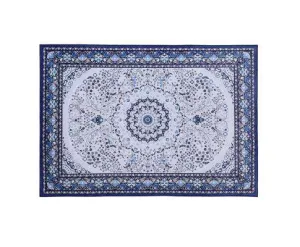 Short Pile Floor Rug Gaspar Blue