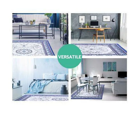 Short Pile Floor Rug Gaspar Blue