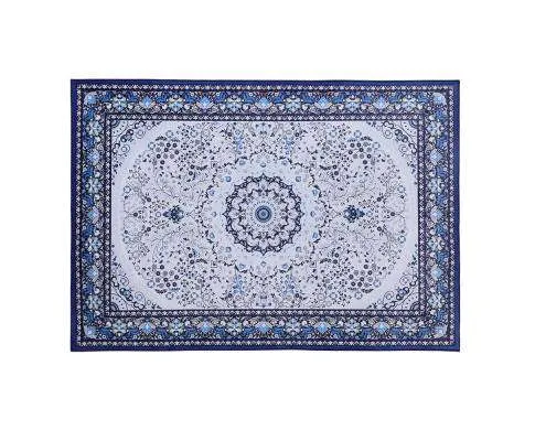 Short Pile Floor Rug Gaspar Blue